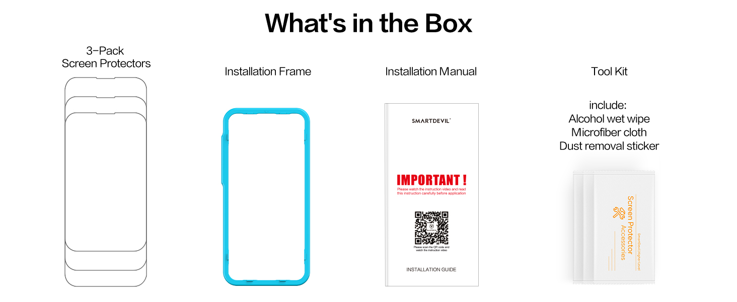 SmartDevil iPhone 15 pro max screen protector