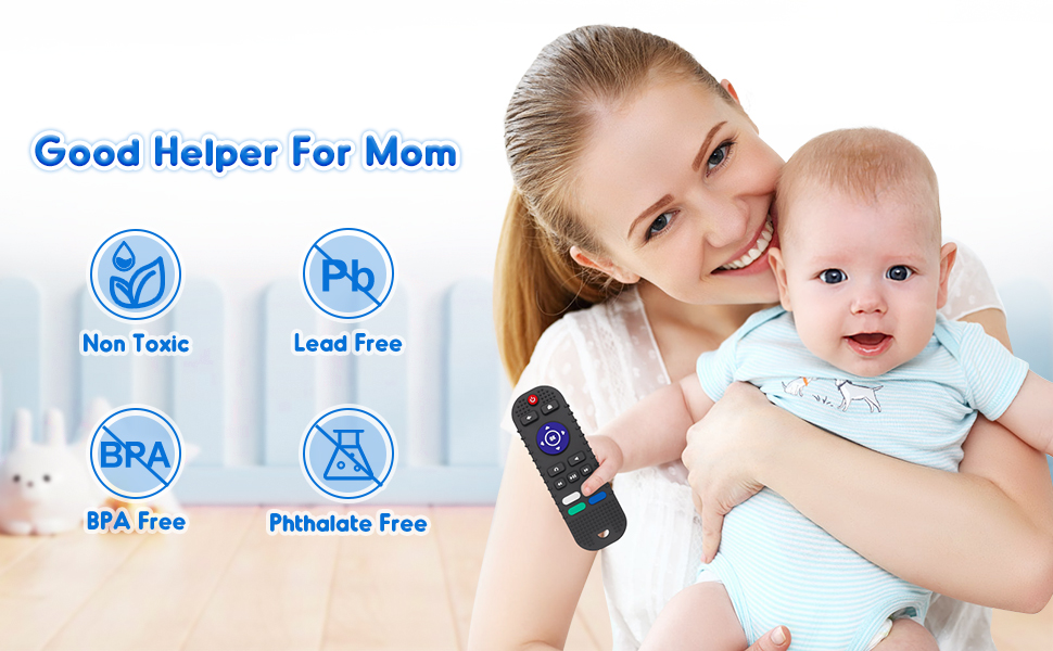 black remote control teething toy