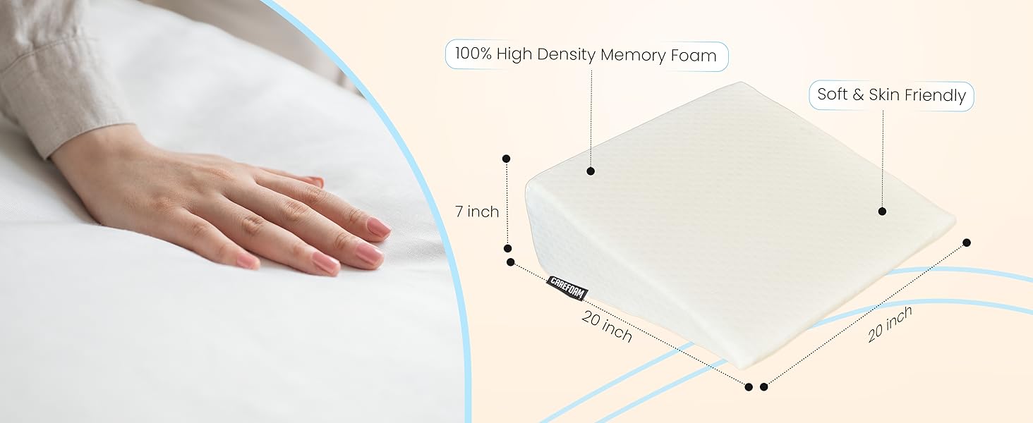 100% high density memory foam, soft & skin friendly