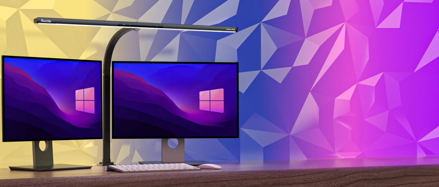 Quntis Led Desk Lamp,31.5" Super Wide Monitor Light with No Glare,Auto