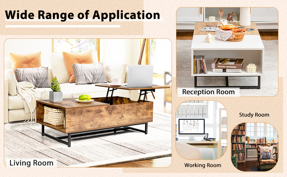 110cm Lift Top Coffee Table Modern Wooden Lift Top Dining Table Hidden Storage 17 5