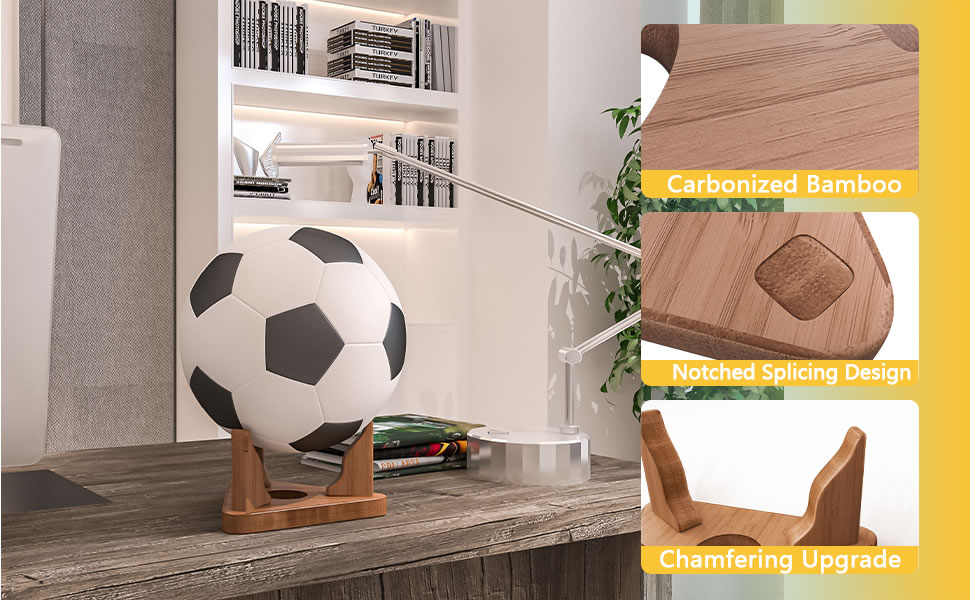 Ball holder of Football, Bamboo Made Soccer ball Stand