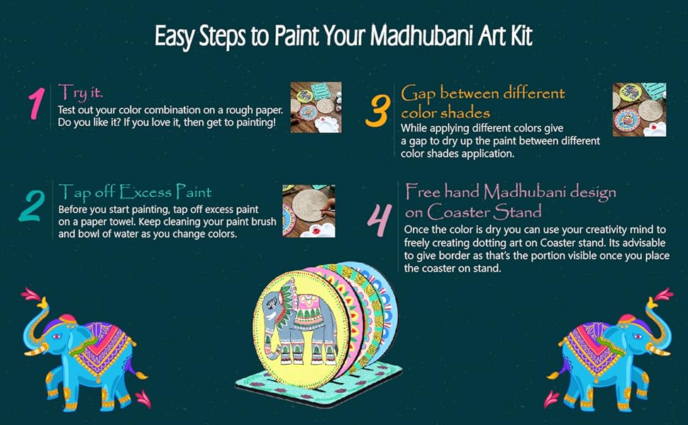 Solobolo Diwali Gifts for Family Combo DIY Kits for Adults and KitsPack of Madhubani Art Kit