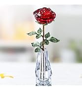 Amazon.com: HDCRYSTALGIFTS Crystal Rose Flower Glass Pink