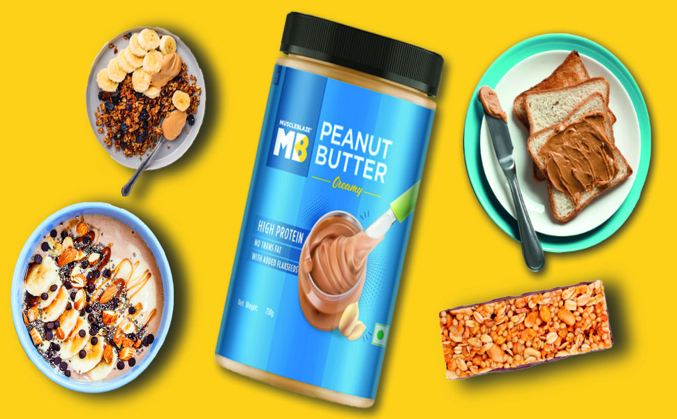 MuscleBlaze Classic Peanut Butter with Omega 3 & 6, Creamy, 26 g