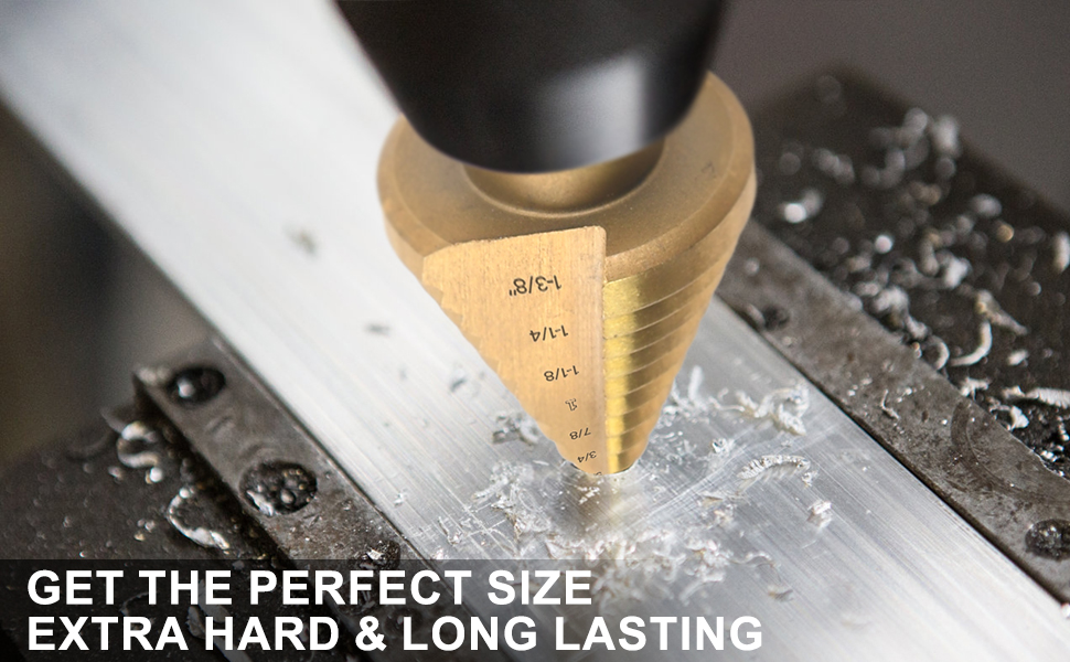SILATU Step Drill Bit Step Drill Bits for Metal, High Speed Steel