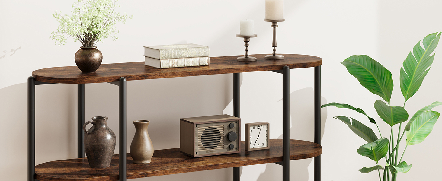 GarveeHome 47.2" Inch Console Table, 3 Tier Industrial