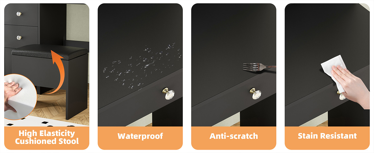 BeeLinny Vanity Desk with Mirror and Lights,Makeup Vanity