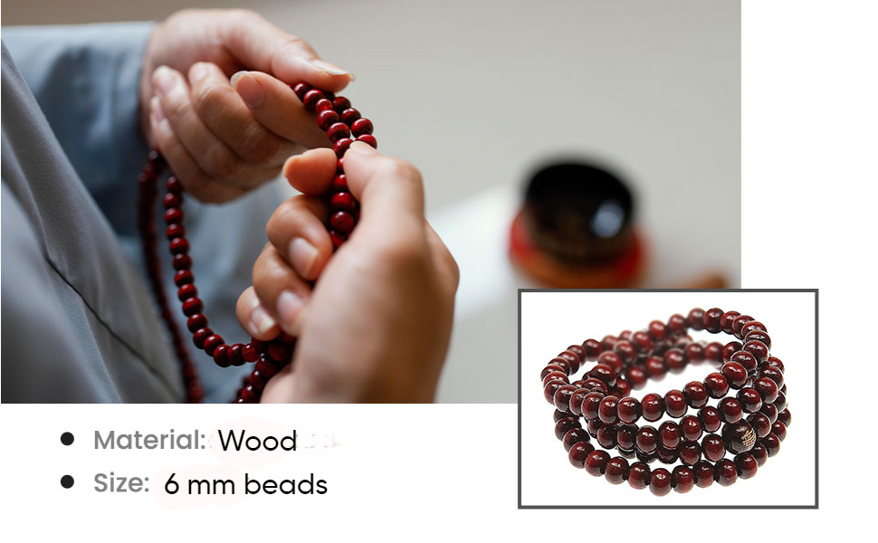 necklace wooden beads rosary jewelry buddhist beaded mala prayer bead bracelet rosarios women