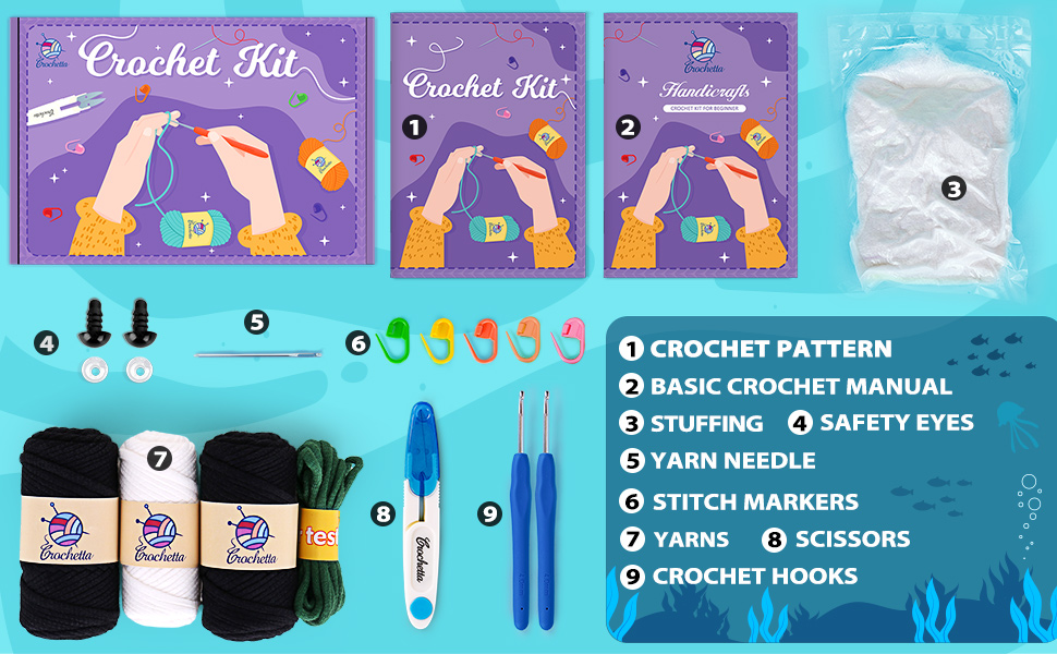 Amazon.com: Crochetta Crochet Kit for Beginners, Crochet Starter Kit w ...