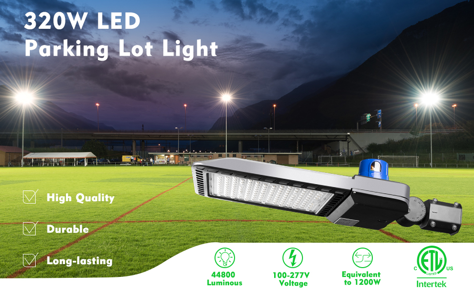 bulbeats 320W LED Parking Lot Light (44800lm Eqv 1200W HPS) SlipFitter