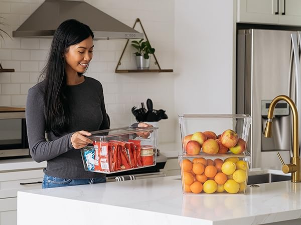 Amazon.com: ClearSpace Plastic Storage Bins With lids, 8
