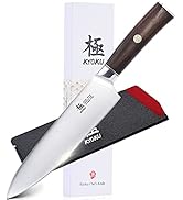 KYOKU 8 Inch Chef Knife - Daimyo Series - Professional Chef's Knife with Ergonomic Rosewood Handl...