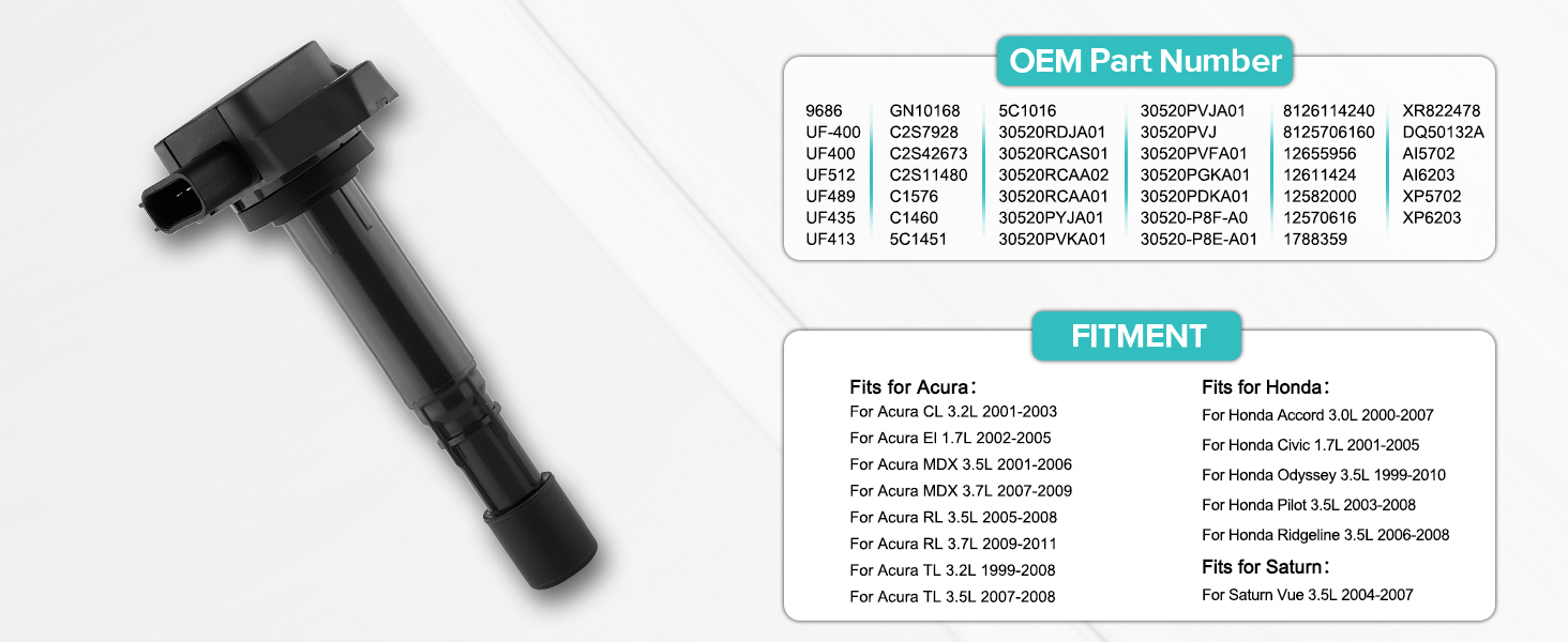 AULINK UF400 Ignition Coil Pack 6PCS For Acura CL EL MDX RL TL 1999-2009