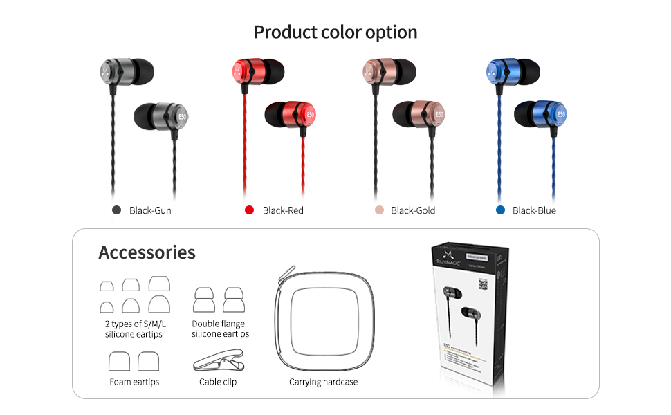 SoundMAGIC E50 Wired Earbuds No Microphone in Ear Monitor