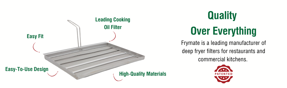 Easy fit, easy to use design, patented high quality, restaurant  commercial kitchens oil filter