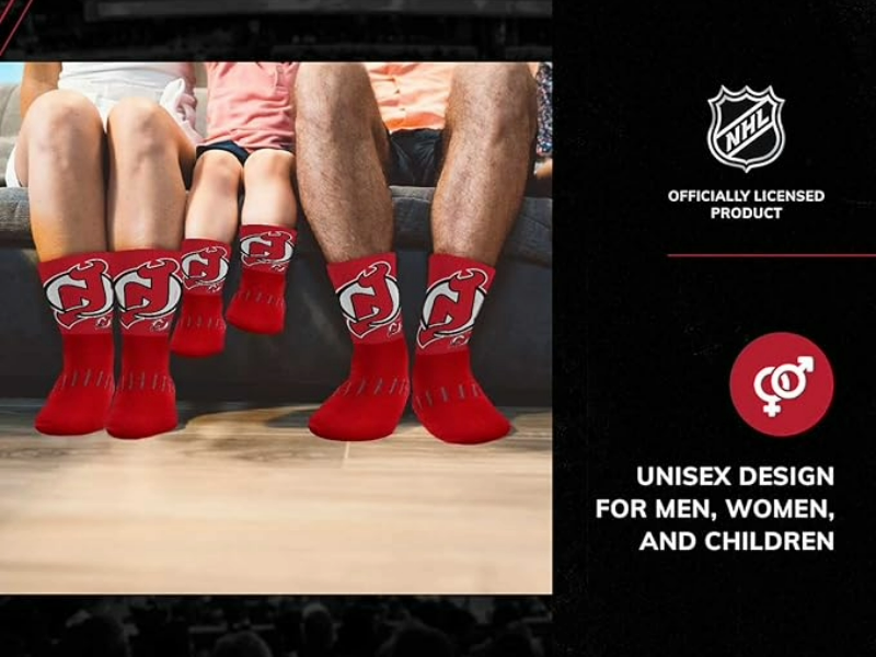 For Bare Feet Youth NHL Zoom Curve Team Crew Socks - Poly Spandex Blend - high-performance
