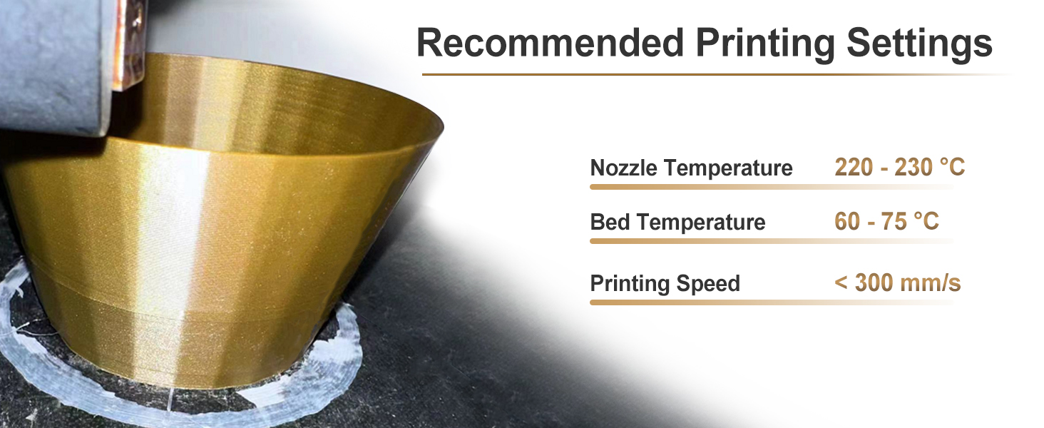 PETG Filament 1.75mm for 3D Printer, Metal-Like Consumable 1kg (2.2lbs) 1 Spool, Silk Metallic Finish PETG High Speed 3D Printer Filament, Dimensional Accuracy +/- 0.03 mm,Metallic Bronze Gold 10 JAREES METALLIC PETG