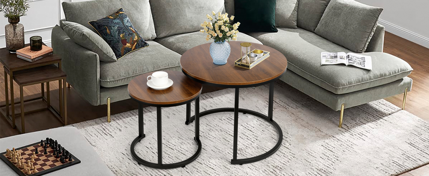 VOWNER Coffee Tables for Living Room Small Round Coffee