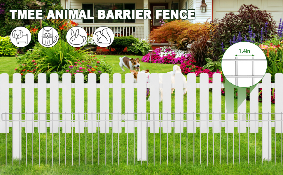 TMEE Animal Barrier Fence 15in X 32in No Dig Metal Garden