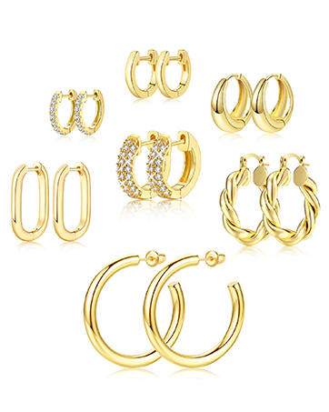 Aodyi gold hoop earrings set multipack