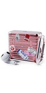 AirPods第二世代本体とスーツケース型カバー 楽天市場】AirPods 用 シリコンケース スーツケースデザイン 角