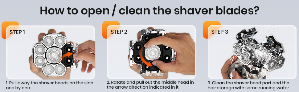 How to open / clean the shaver blades