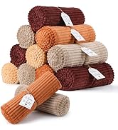 12 Pcs Flannel Throw Blanket Bulk 50 x 60 Inch with to Have to Hold Card Striped Ribbed Soft Thro...