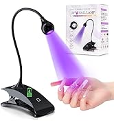 mlogiroa UV Light for Nails Touch Nail Dryer Rechargeable & Type-C Led Nail Lamp with Black Clamp...