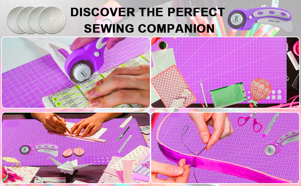 Rotary Cutter Set, 38PCS 45mm Rotary Fabric Cutter Wheel