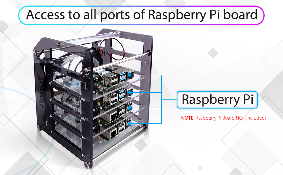 GeeekPi Raspberry Pi Cluster Enclosure, Raspberry Pi Rack Stackable ...