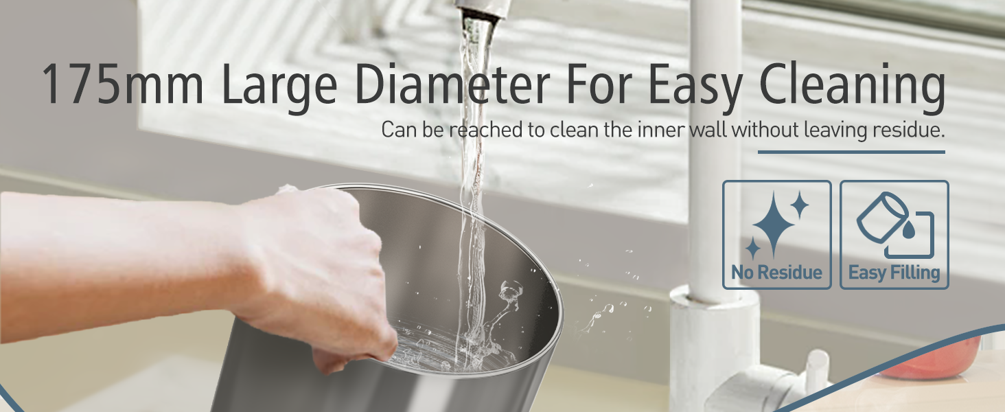 175mm Large Diameter For Easy Cleaning