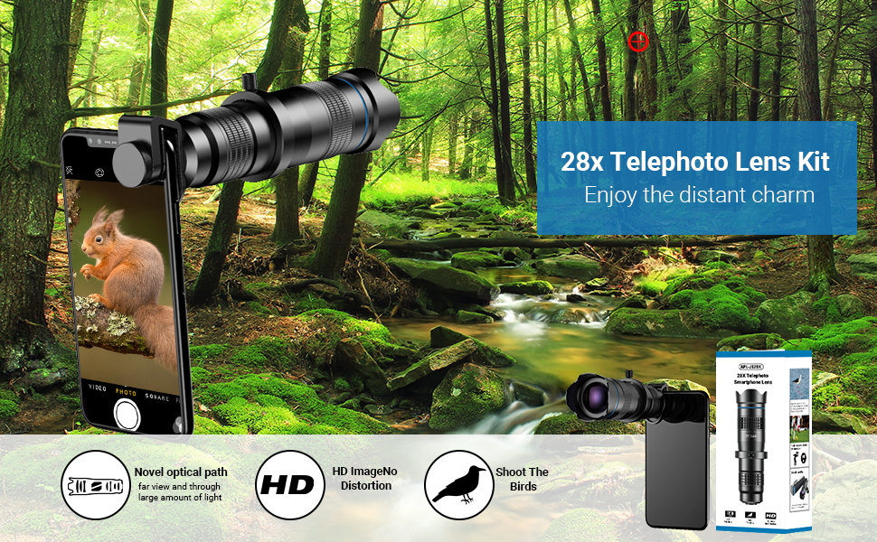 Apexel Camera Lens Kit High Power 28x HD Phone Telephoto Lens Works