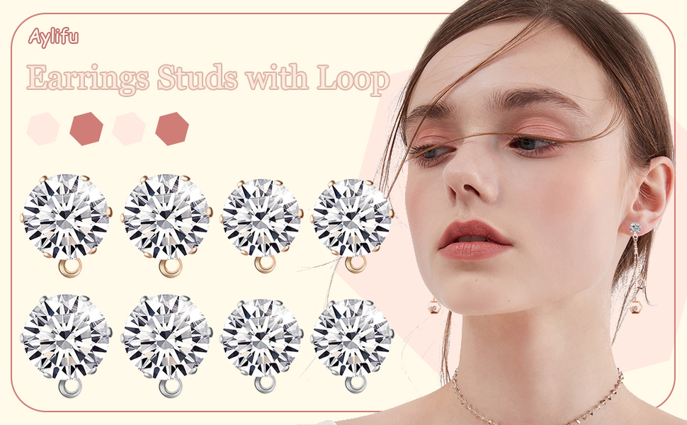 Aylifu 60pcs Rhinestone Earring Posts Hypoallergenic Ear