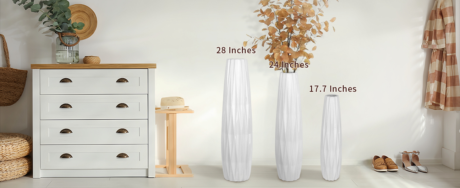 white floor vase