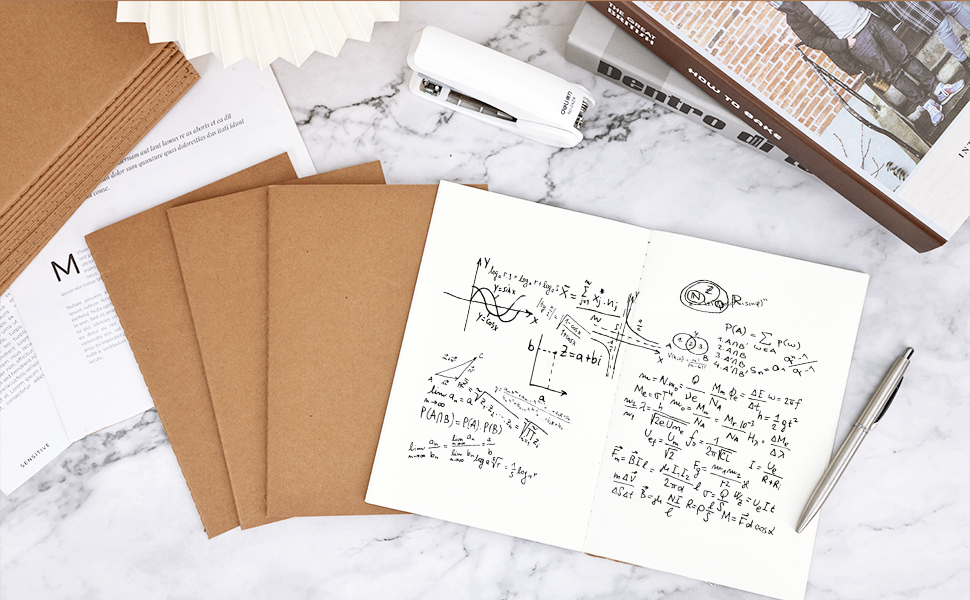 EOOUT 100pcs A5 Kraft Notebooks, Blank Page Journals in Bulk, Sketchbooks Bulk for