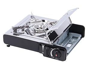 Geepas Gas Stove Single Burner – Portable Camping Stove BBQ Cooker