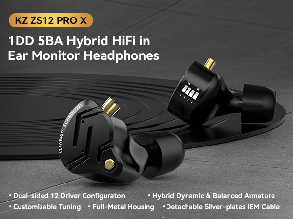 Amazon.com: KZ ZS12 PRO X in Ear Monitor Headphones, Wired