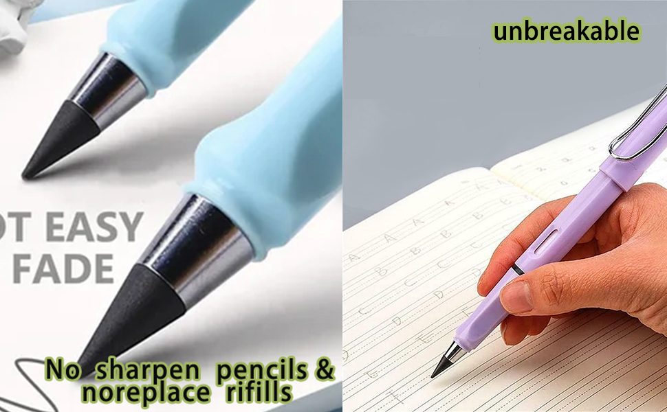 6 Sets Forever Pencils with Erase, Inkless Magic Pencil, Infinity