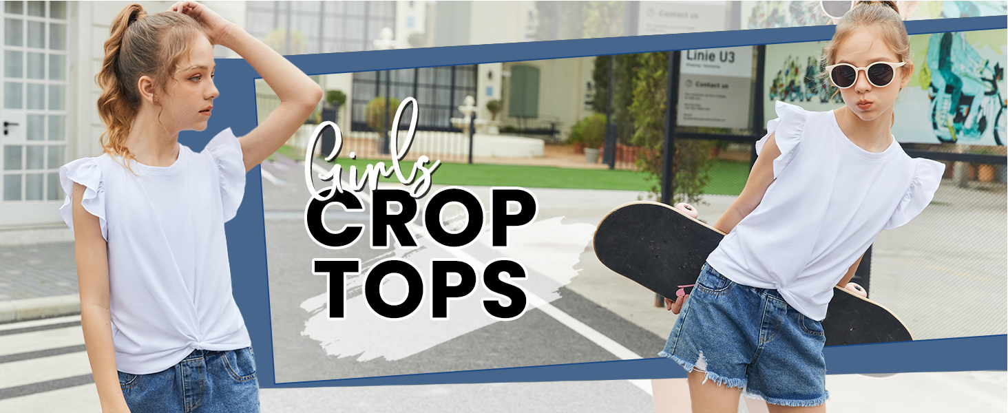 Girls Shirt Short Sleeve Twist Front T-Shirt for Girls Kids Summer Blouse Tunic Tees