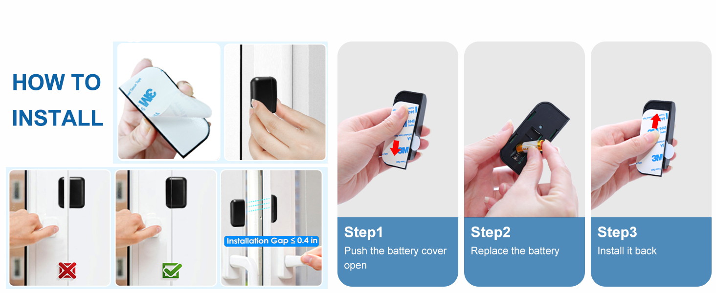 SanJie Wireless Door Chime,Door Chimes When Door Opens,Door Sensor