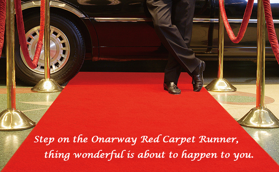 Red Carpet Runner for Party Aisle Rug 2.6x15ft 0.25in