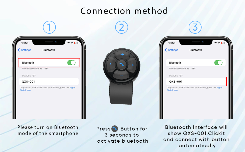 Bluetooth remote control.