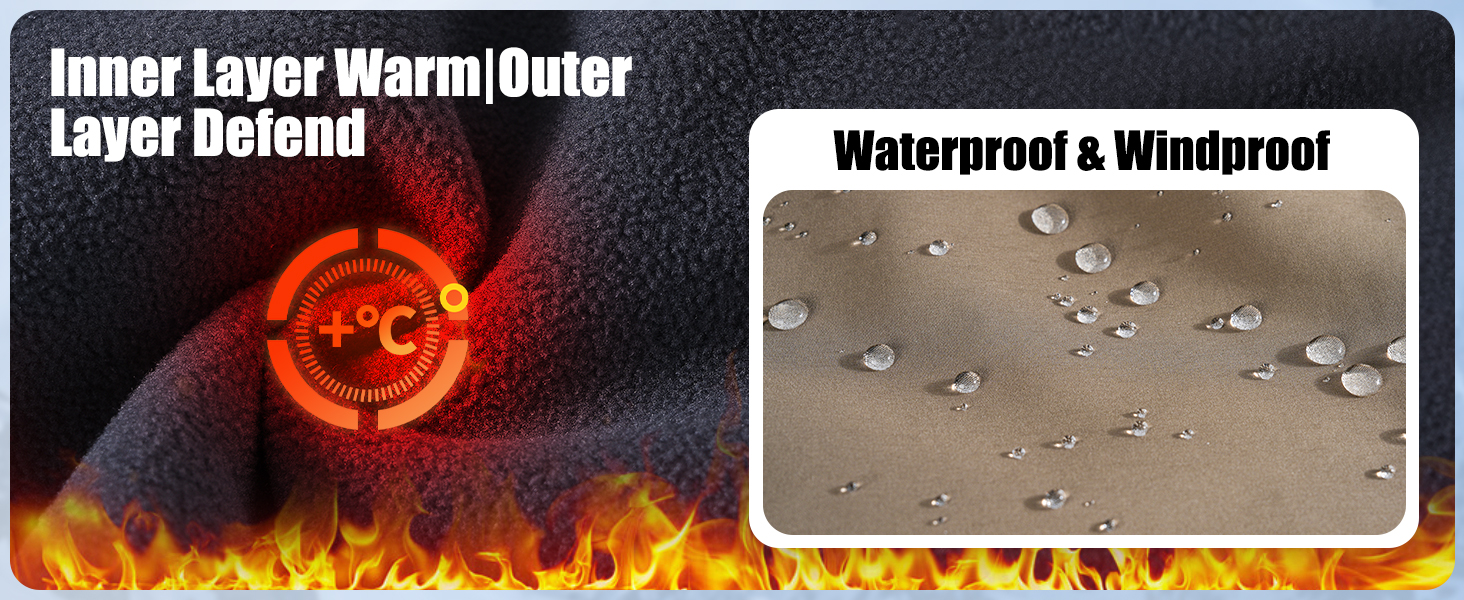 Snow Ski Softshell Waterproof Snowboard Winter Hiking Cargo Pants Fleece Lined Zipper Bottom Leg