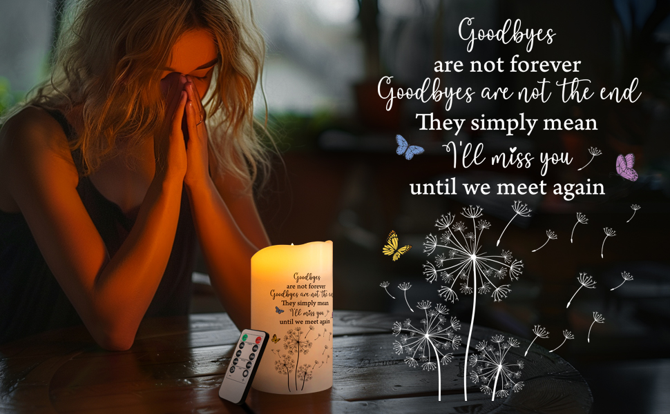 HN HAIINAA Flameless Memorial Candle, Real Wax LED Light