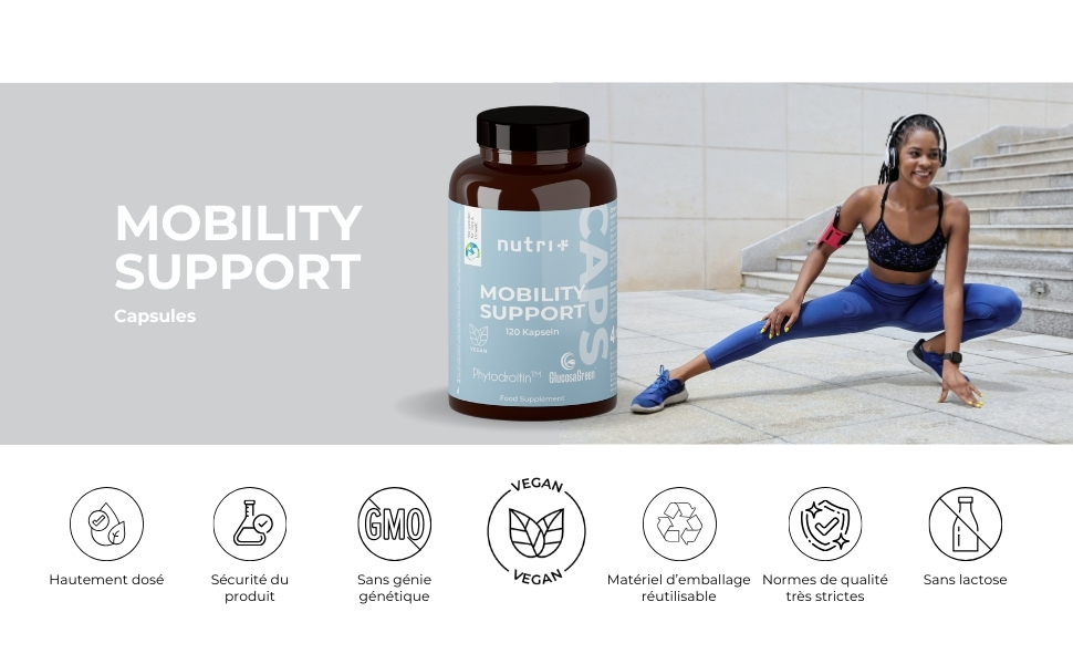 mobilité jambes genoux articulations muscles cartilage végétal glucosamine phytodroitin MSM