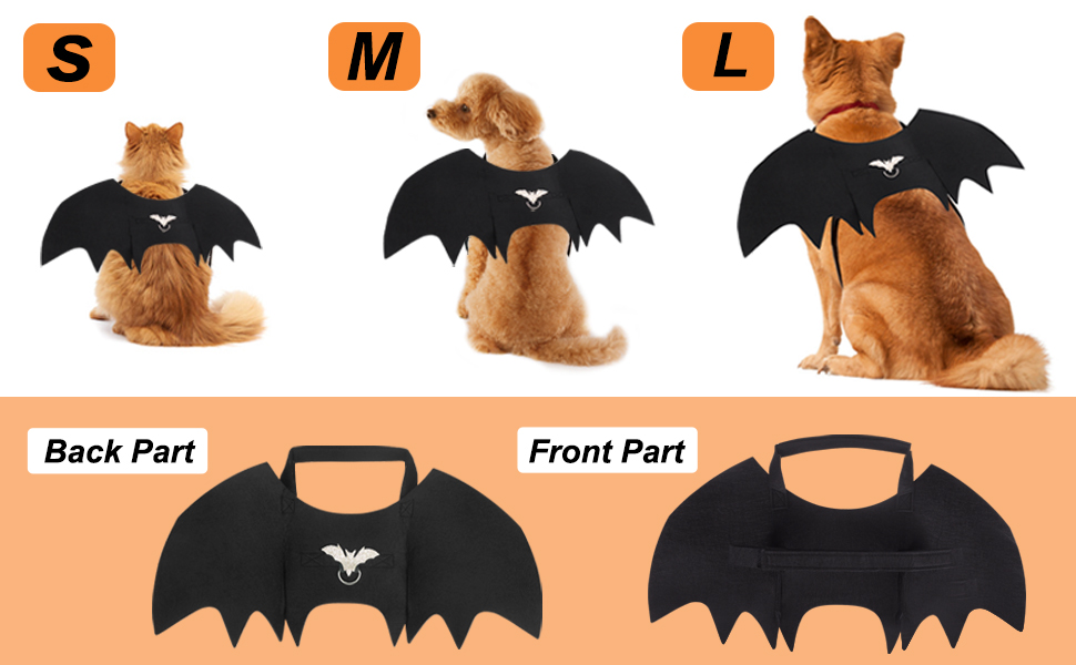 Vivifying Bat Wings for Dog, Adjustable Halloween Pet Bat Costume with