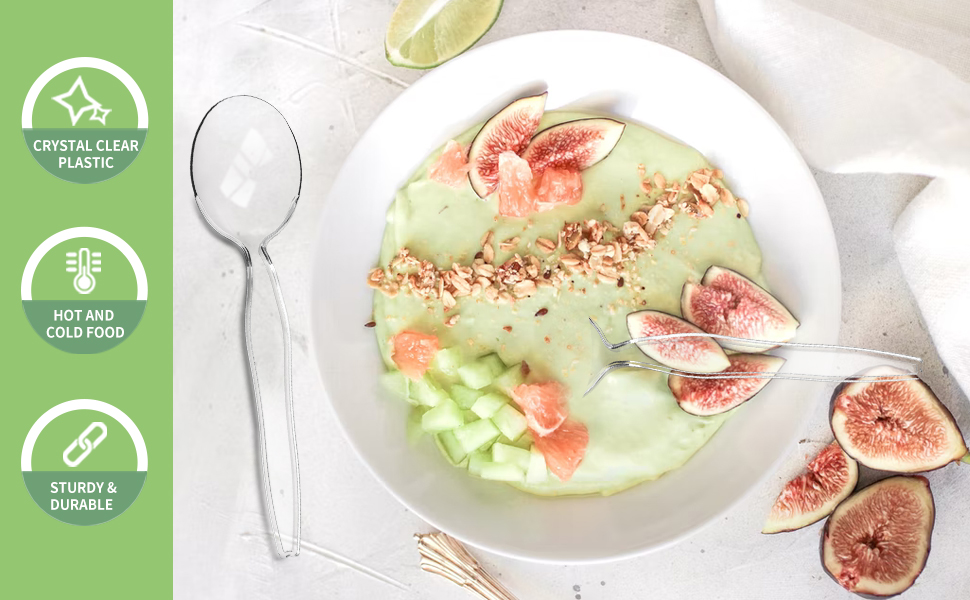 clear plastic spoons