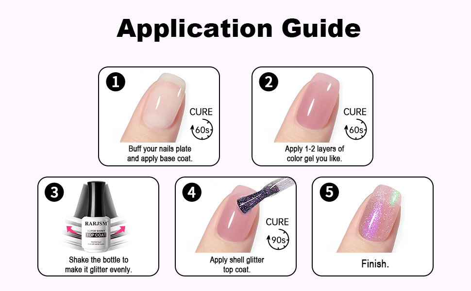 shimmery gel nail polish unicorn glitter top coat