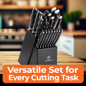 Versatile Set For Every Cutting Task of 19 Piece Knife Block Set